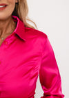 Guess Womens Fernanda Satin Fitted Blouse, Fuchsia