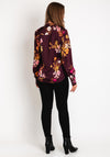 Guess Rita Floral Satin Blouse, Plum