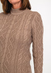 Guess Womens Cable Knit Jumper Dress, Tan