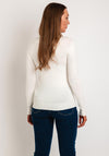 Guess Pearl Embellished Logo, Roll Neck Sweater, White