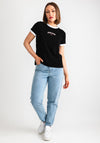 Guess Jeans Womens Classic Signature T-Shirt, Black