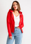 Guess Jeans Womens Logo Full Zip Hoodie, Red