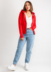 Guess Jeans Womens Logo Full Zip Hoodie, Red