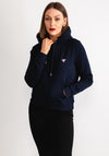 Guess Womens Mini Patch Logo Hoodie, Navy