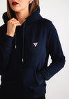 Guess Womens Mini Patch Logo Hoodie, Navy