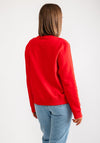 Guess Womens Script Logo Sweatshirt, Red