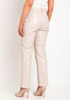 Guess Faux Leather Straight Leg Trouser, Pale Nude