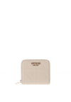 Guess Assia Quilted Zip Round Small Wallet, Stone