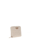 Guess Assia Quilted Zip Round Small Wallet, Stone