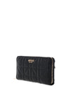 Guess Assia Quilted Zip Round Small Large Wallet, Black