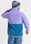 Harper & Lewis Aries Unisex Popper Neck Fleece, Purple and Teal