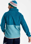 Harper & Lewis Aries Unisex Popper Neck Fleece, Teal and Pink