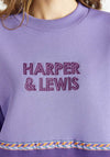 Harper & Lewis Taran Unisex Colour Block Sweatshirt, Purple