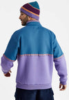 Harper & Sloan Unisex Kit Quarter Zip Sweatshirt, Petrol & Lavender