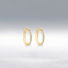 9 Carat Gold CZ Band Hoop Earrings, Gold