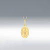 9 Carat Gold Holy Mary Oval Reversible Pendant Necklace, Gold