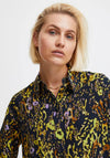 Ichi Long Sleeved Floral Shirt, Total Eclipse