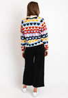 ICHI Heart Print Collared Knit Jumper, Multi