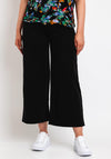 ICHI Kate Wide Leg Cropped Trouser, Black