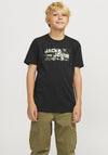 Jack & Jones Boys Outdoor Logo Short Sleeve Tee, Black