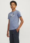 Jack & Jones Boys Outdoor Logo Short Sleeve Tee, Flint Stone