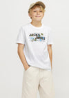 Jack & Jones Boys Outdoor Logo Short Sleeve Tee, White