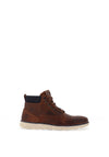 Jack & Jones Boys Tubar Leather Lace Up Boot, Brandy Brown