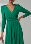 Jolie Moi Plain Long Sleeve Jersey Midi Dress, Green