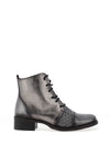 Jose Saenz Metallic Lace Up Ankle Boots, Metallic Grey