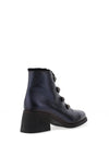 Jose Saenz Velvet Frill Trim Heeled Ankle Boots, Metallic Navy