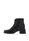 Jose Saenz Velvet Frill Trim Heeled Ankle Boots, Black