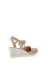 Jose Saenz Leather Woven Wedge Sandals, Champagne