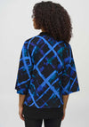 Joseph Ribkoff Check Print Tunic Top, Black and Blue