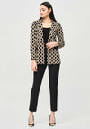 Joseph Ribkoff Printed Knit Jersey Blazer, Black & Gold