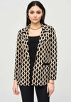 Joseph Ribkoff Printed Knit Jersey Blazer, Black & Gold