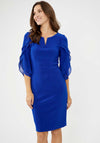 Joseph Ribkoff Chiffon Sleeve Pencil Dress, Royal Blue