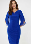 Joseph Ribkoff Chiffon Sleeve Pencil Dress, Royal Blue