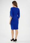 Joseph Ribkoff Chiffon Sleeve Pencil Dress, Royal Blue