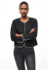 Joseph Ribkoff Marled Everyday Jacket, Black & Winter White