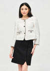 Joseph Ribkoff Marled Everyday Jacket, Winter White & Black