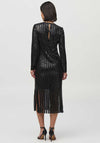 Joseph Ribkoff Sequin Fringe Trim Midi Dress, Black