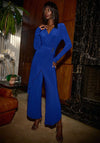 Joseph Ribkoff Wrap Wide Leg Jumpsuit, Blue