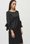 Joseph Ribkoff Satin Bow Sleeve Shift Dress, Black