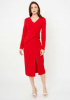 Joseph Ribkoff Knot Detail Slit Midi Dress, Red