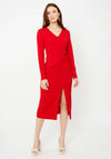 Joseph Ribkoff Knot Detail Slit Midi Dress, Red