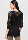 Joseph Ribkoff Sequinned Crochet Sweater, Black