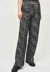 Joseph Ribkoff Patterned Chain Detail Wide Leg Trousers, Black