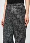 Joseph Ribkoff Patterned Chain Detail Wide Leg Trousers, Black