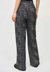 Joseph Ribkoff Patterned Chain Detail Wide Leg Trousers, Black