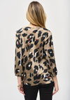 Joseph Ribkoff Leopard Print Cowl Neck Blouse, Brown